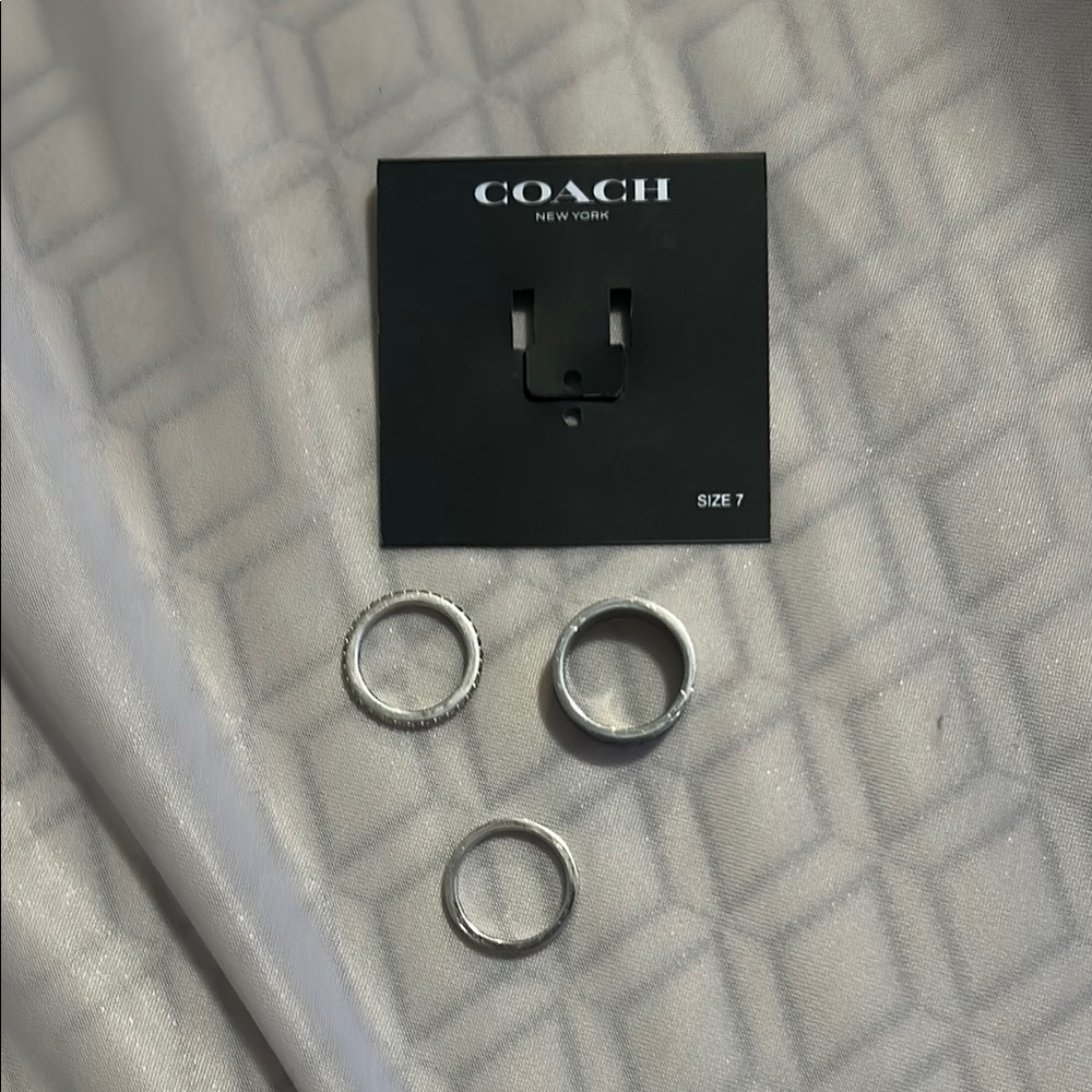Coach Silver Men's Ring Set